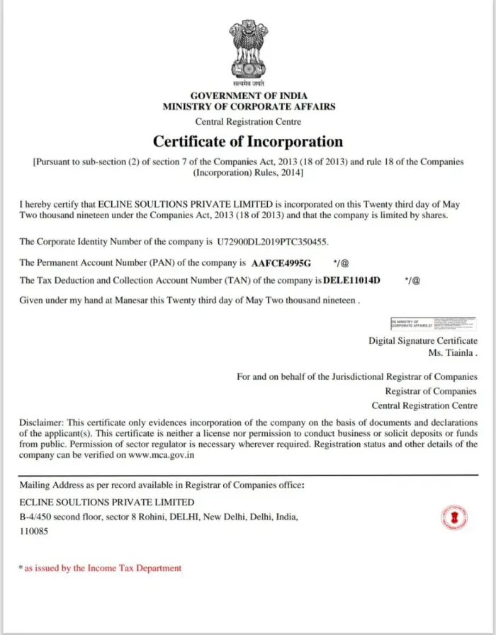 Ecline Soultions Private Limited
